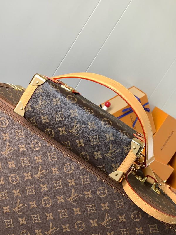 LV Pico Side Trunk 21cm Brown Monogram Coated Canvas