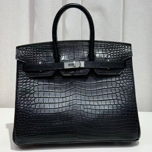 HM Birkin 35cm Black Crocodile Silver Hardware (Needs 30-day preparation)