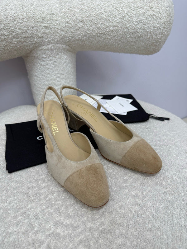 CC 25A Slingback Dark Beige Suede