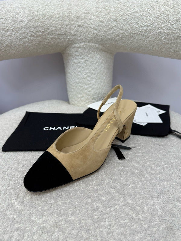 CC 25A Slingback Beige Suede