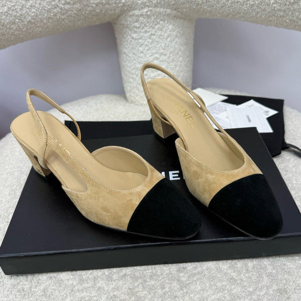 CC 25A Slingback Beige Suede
