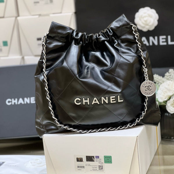 CC HOBO BAG 22 NERO PELLE DI AGNELLO FERRAMENTA ARGENTO VERSIONE MIGLIORE