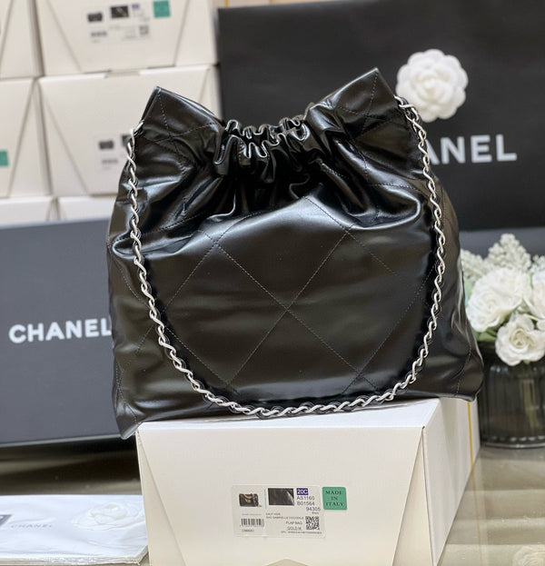 CC HOBO BAG 22 NERO PELLE DI AGNELLO FERRAMENTA ARGENTO VERSIONE MIGLIORE