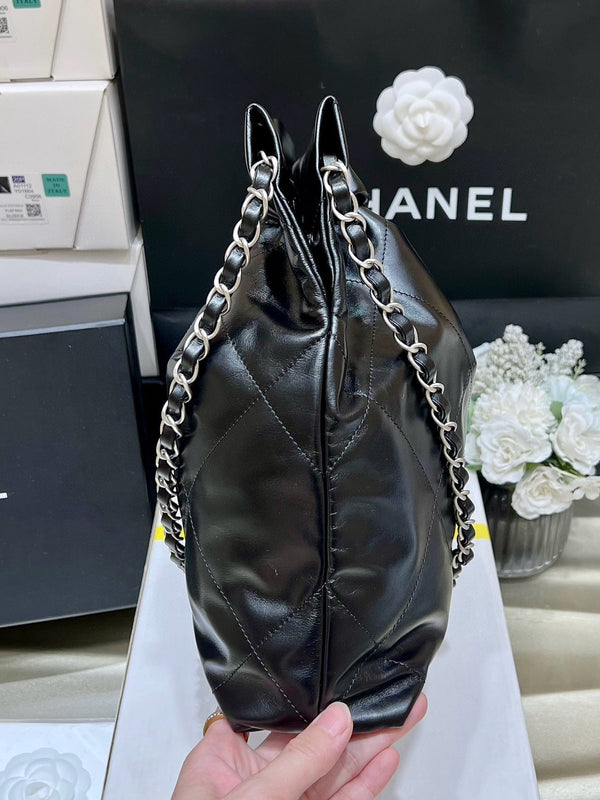 CC HOBO BAG 22 NERO PELLE DI AGNELLO FERRAMENTA ARGENTO VERSIONE MIGLIORE