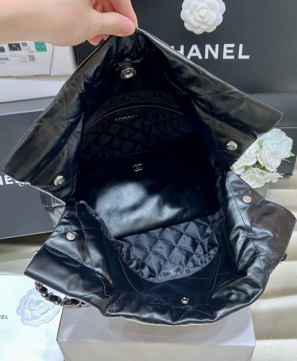 CC HOBO BAG 22 NERO PELLE DI AGNELLO FERRAMENTA ARGENTO VERSIONE MIGLIORE