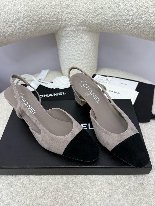 CC 25A Slingback Grey Black Suede