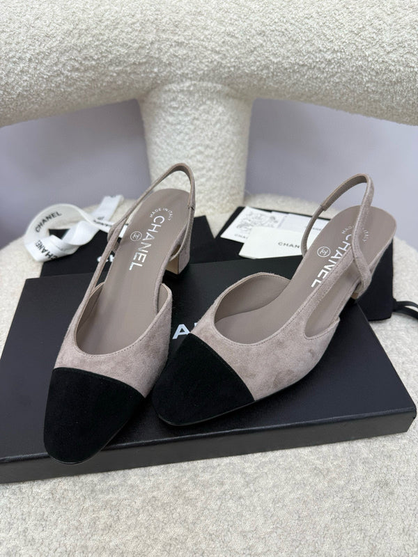 CC 25A Slingback Grey Black Suede