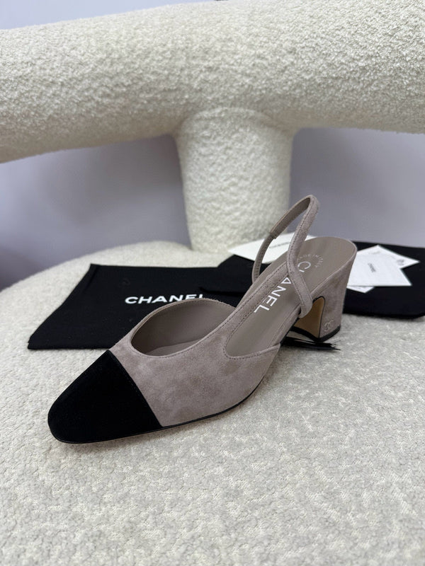 CC 25A Slingback Grey Black Suede