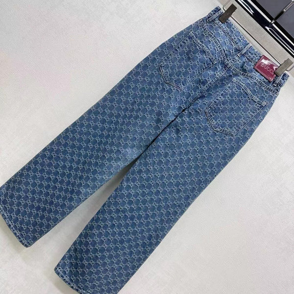Gucci Monogram Pant Blue Cotton