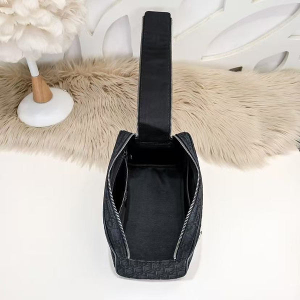 Toiletry Bag Black Dior Oblique Jacquard and Black Grained Calfskin