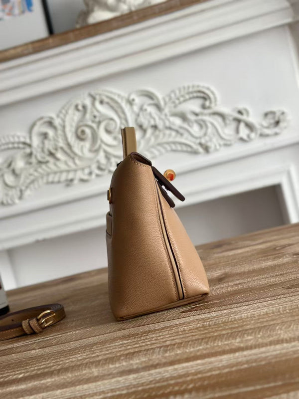 Hermes Mini 24 24 Bag Beige Gold Leather