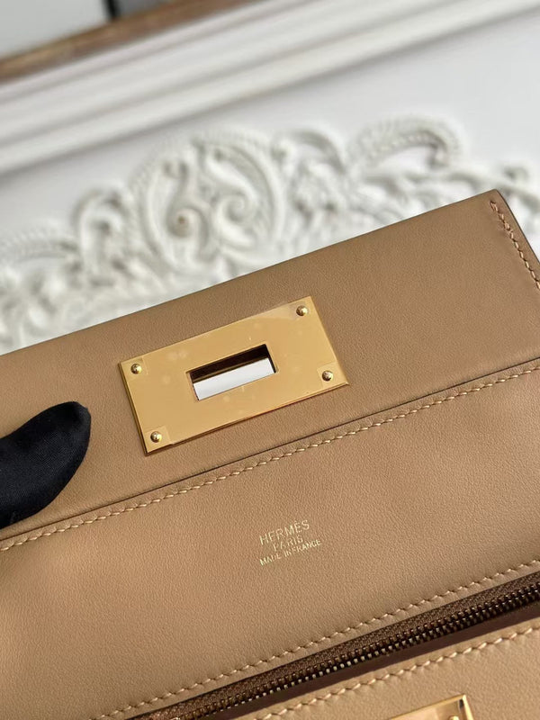 Hermes Mini 24 24 Bag Beige Gold Leather