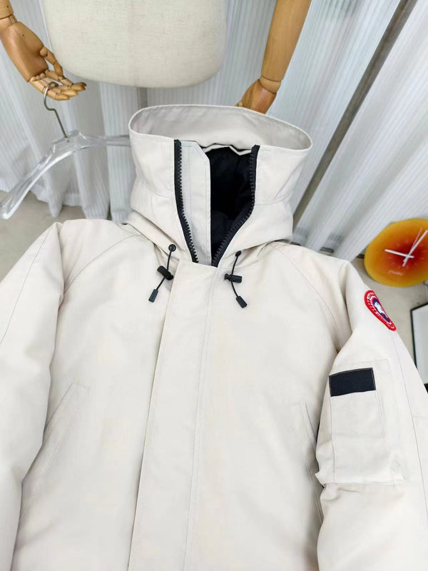 C. Goose Bomber Jacket White Polyester 0009