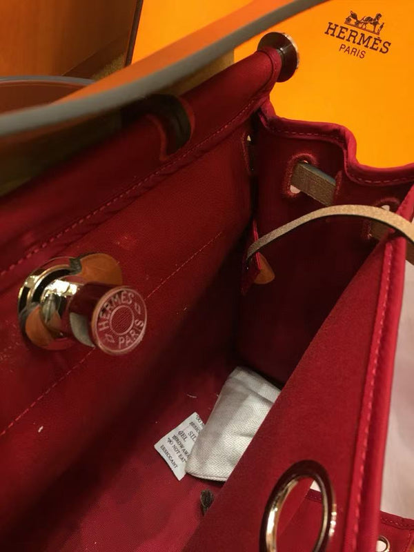 HM 2025 Herbag Zip 31 Dark Red Brown Leather Canvas