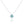 CLOVER 1 DIAMOND LIGHT BLUE SILVER NECKLACE