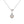 HEART WATER SILVER DIAMOND PAVED NECKLACE