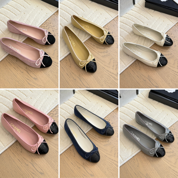 CC 25C Ballerina bicolore in pelle di vitello verniciata