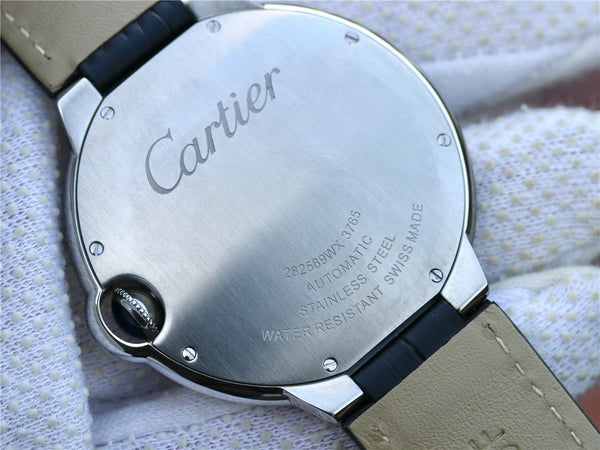 BLUE BALLOON DATE 42 QUADRANTE ARGENTO BRACCIALE NERO 