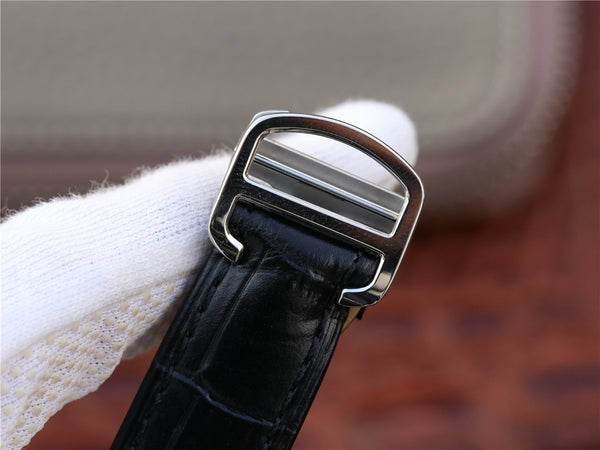 BALLON BLUE 42 CRONOGRAFO ACCIAIO QUADRANTE ARGENTO BRACCIALE IN PELLE 