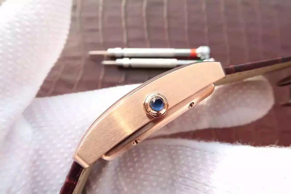 TANK MC ROSE GOLD 41 CINTURINO IN PELLE MARRONE 