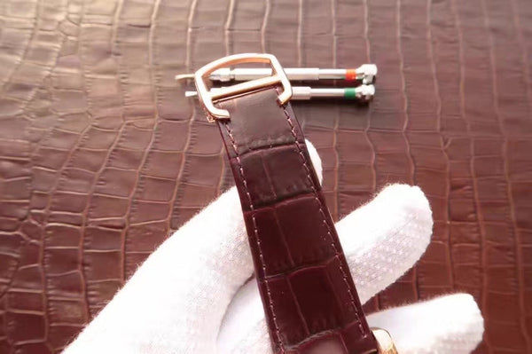 TANK MC ROSE GOLD 41 CINTURINO IN PELLE MARRONE 