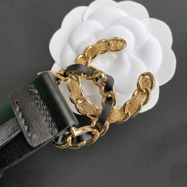 CINTURA DONNA CC FIBBIA 3.0CM PELLE MULTICOLORE NERA