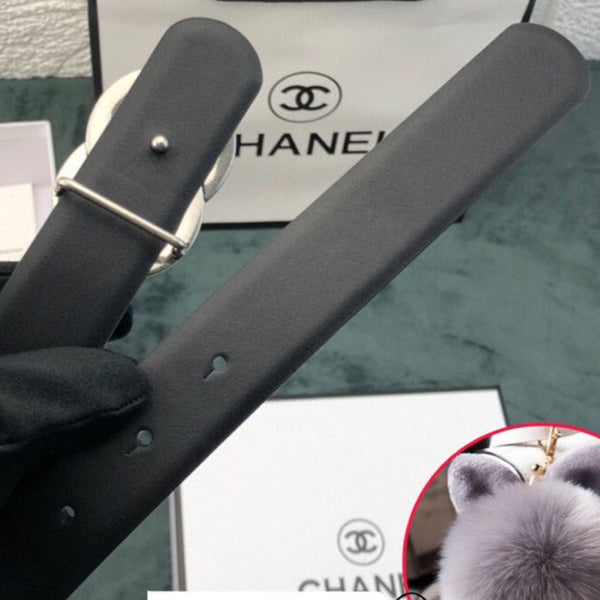 CINTURA DONNA CC 3,0 CM PELLE NERA FIBBIA ARGENTO CONVESSA