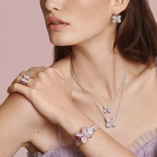 BUTTERFLY SILVER DIAMOND EARRINGS