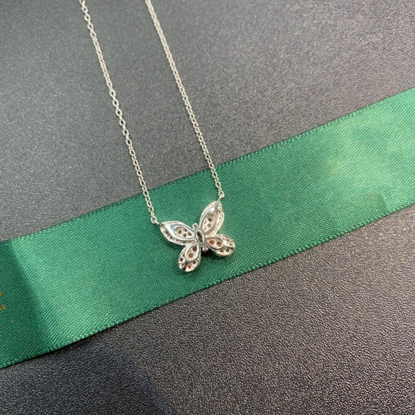 BUTTERFLY ORANGE DIAMOND PAVED NECKLACE