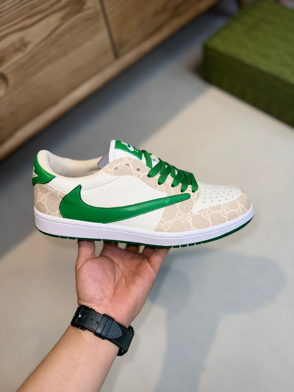 GG LOW TRAVIS VERDE PELLE BIANCA