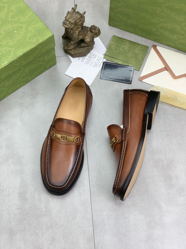 MOCASSINO GG DA UOMO IN PELLE LISCIA MARRONE