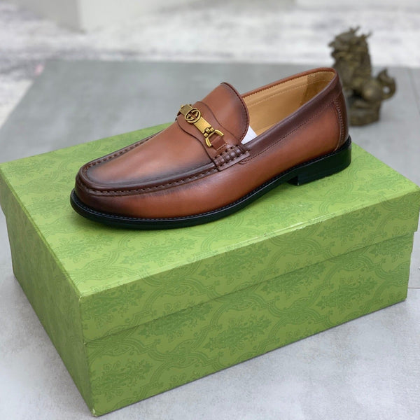 MOCASSINO GG DA UOMO IN PELLE LISCIA MARRONE