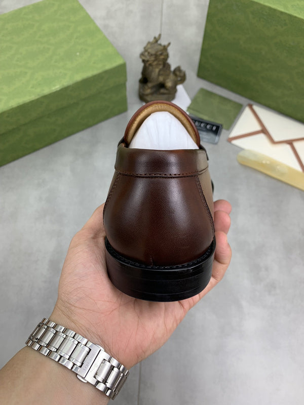 MOCASSINO GG DA UOMO IN PELLE LISCIA MARRONE