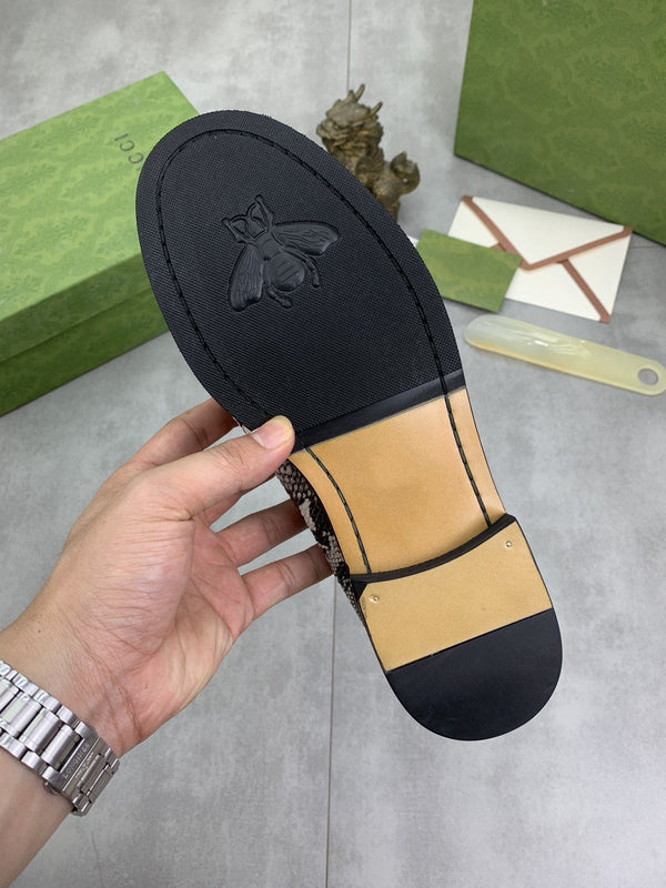 MOCASSINO GG DA UOMO IN PELLE DI PITONE MARRONE