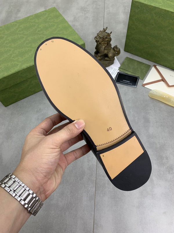 MOCASSINO GG DA UOMO IN PELLE LISCIA NERA