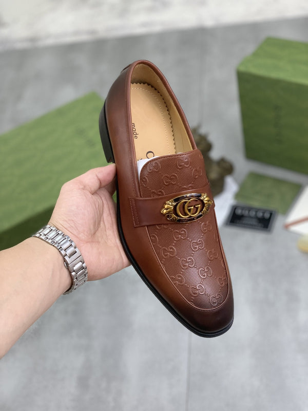 MOCASSINO UOMO GG IN PELLE DI VACCA MARRONE