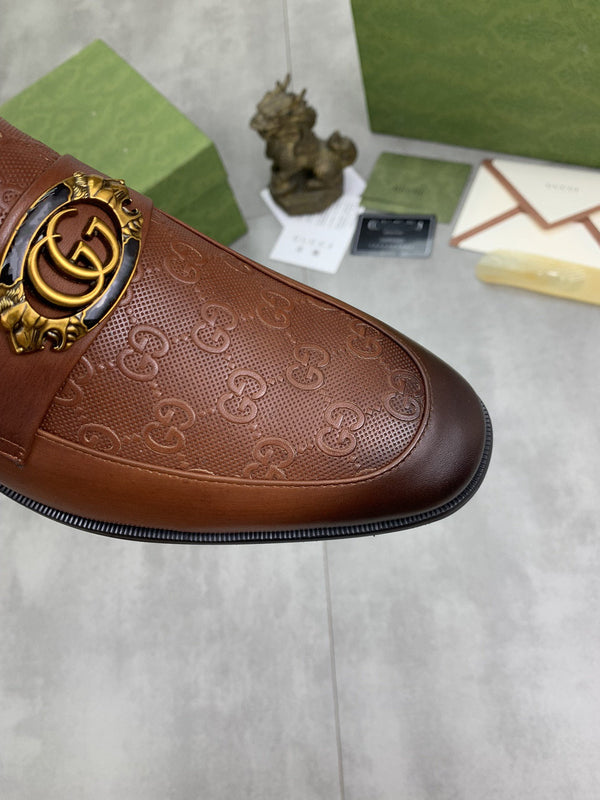 MOCASSINO UOMO GG IN PELLE DI VACCA MARRONE