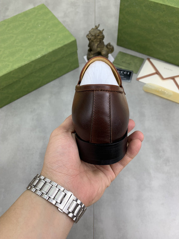 MOCASSINO UOMO GG IN PELLE DI VACCA MARRONE