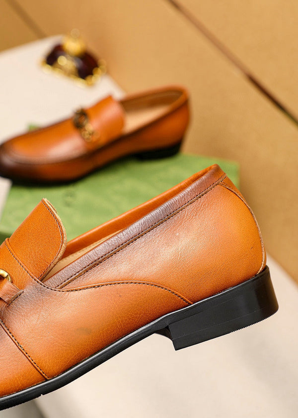 MOCASSINI IN PELLE MARRONE GG DA UOMO