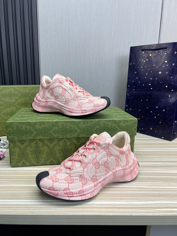 SNEAKERS GG RUN IN PELLE ROSA