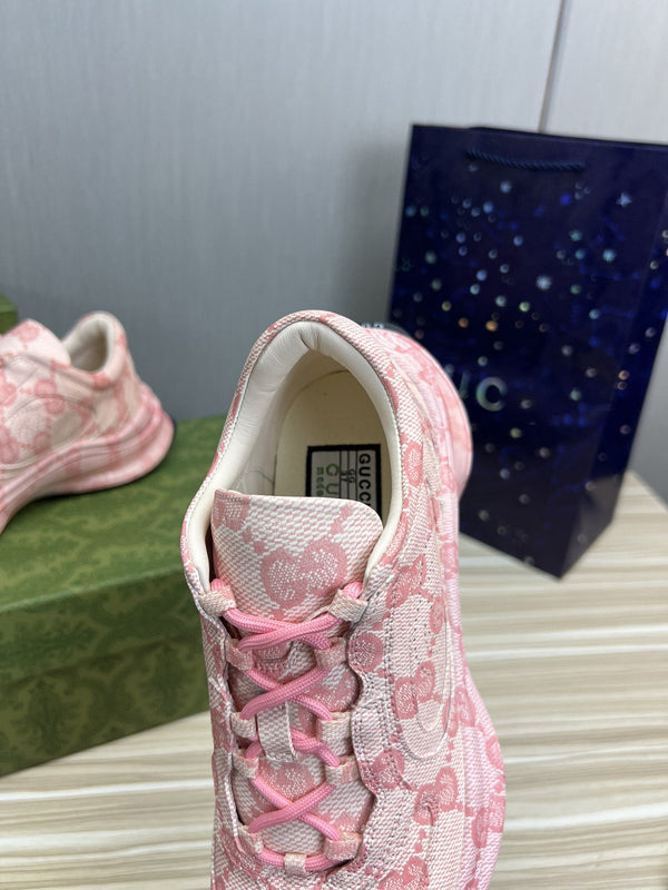 SNEAKERS GG RUN IN PELLE ROSA