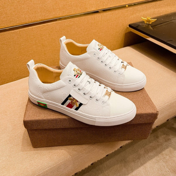 GG ACE APE RICAMATA IN PELLE BIANCA