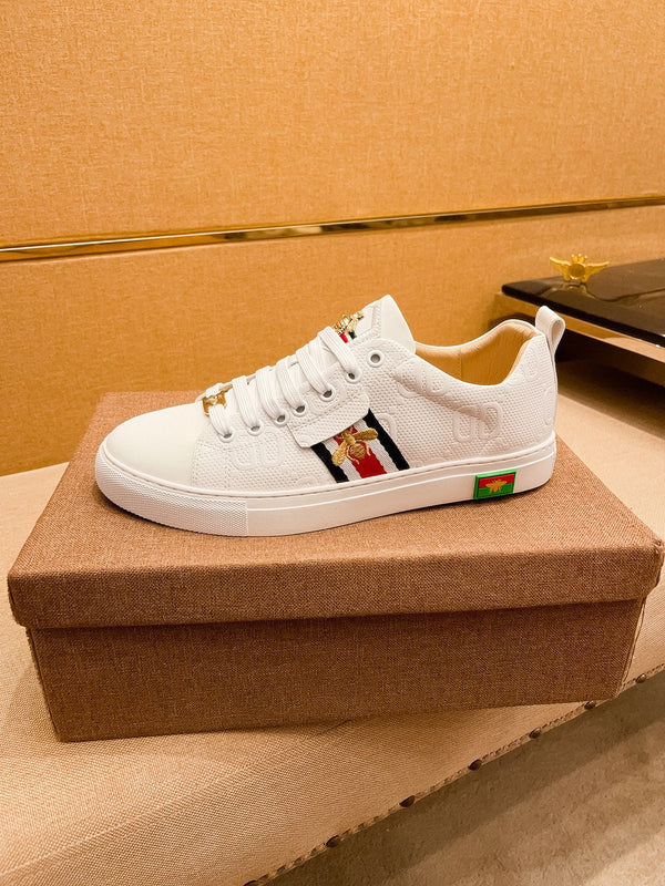 GG ACE APE RICAMATA IN PELLE BIANCA