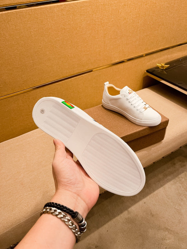 GG ACE APE RICAMATA IN PELLE BIANCA