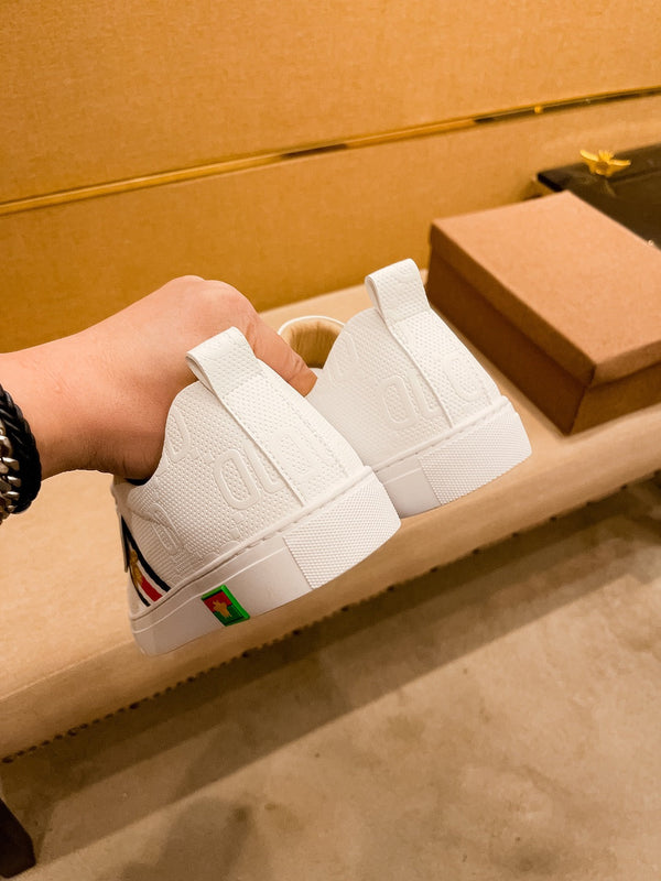 GG ACE APE RICAMATA IN PELLE BIANCA