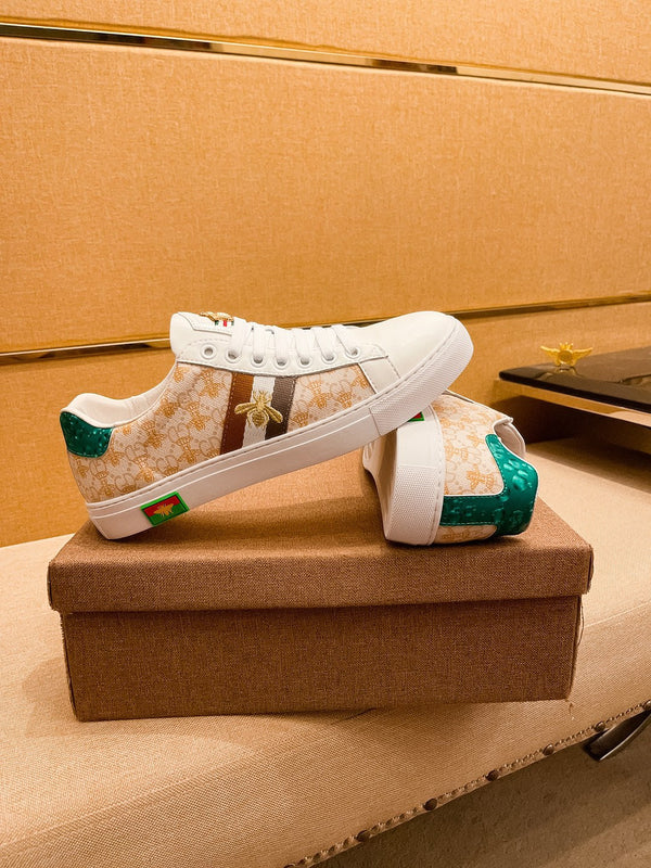 GG ACE APE RICAMATA IN PELLE BEIGE