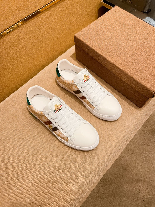 GG ACE APE RICAMATA IN PELLE BEIGE