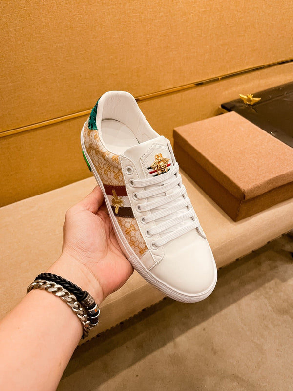 GG ACE APE RICAMATA IN PELLE BEIGE