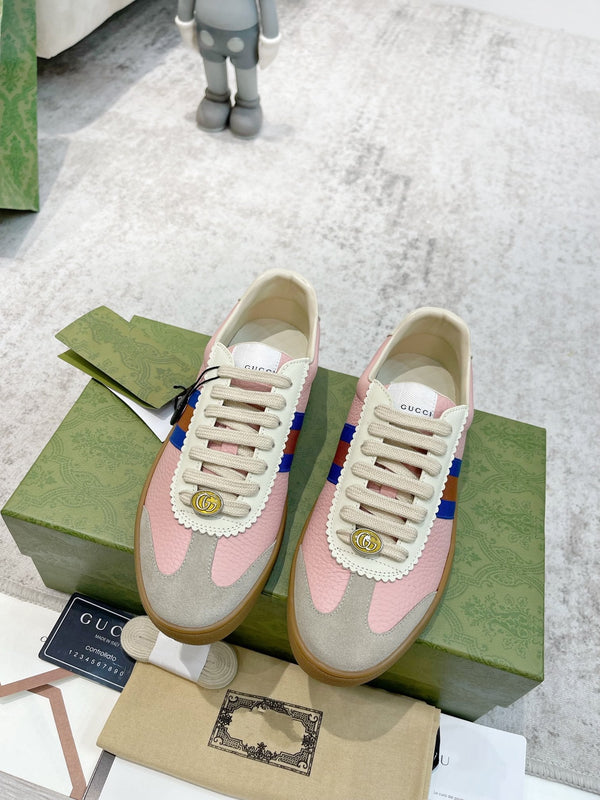 SNEAKERS GG IN PELLE ROSA ARDESIA