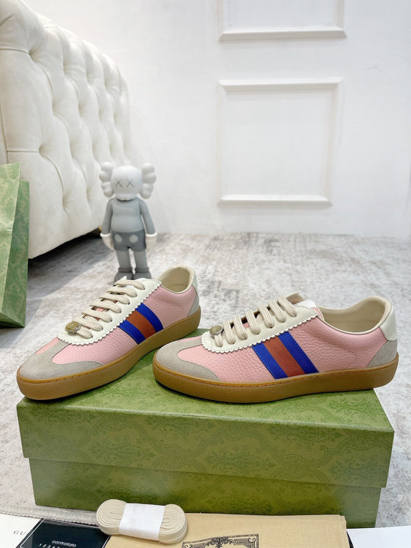 SNEAKERS GG IN PELLE ROSA ARDESIA